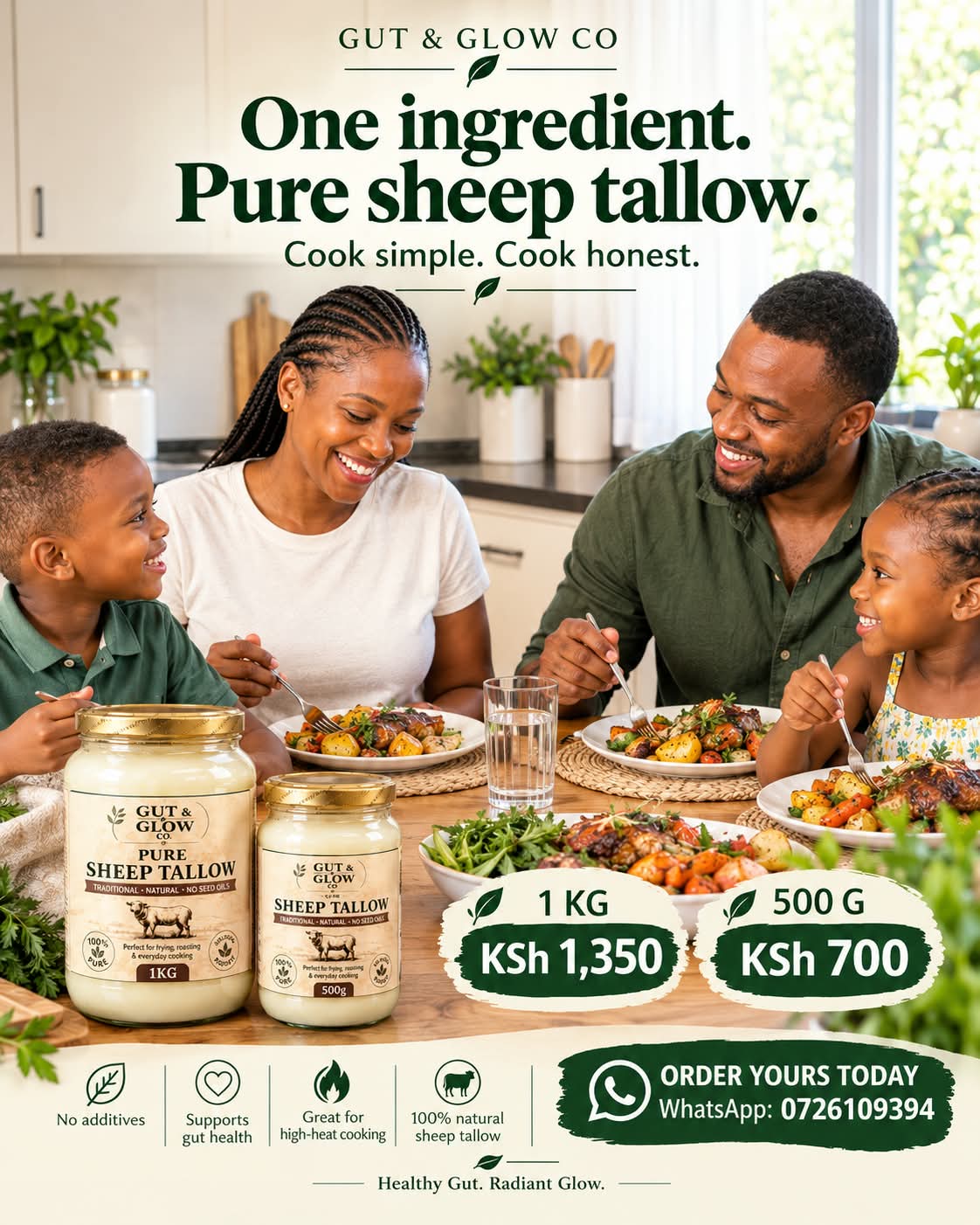 Gut & Glow Co. tallow cooking lifestyle image